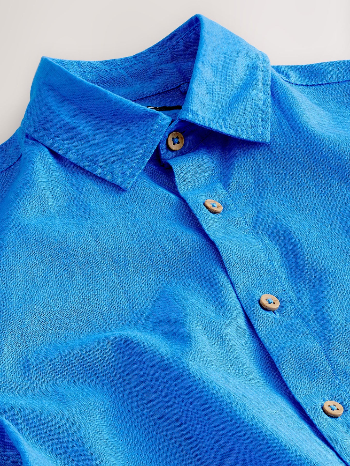 Dsiney Kidz - Bright Blue Long Sleeve Relaxed Linen Blend Shirt (3-16yrs) image 7