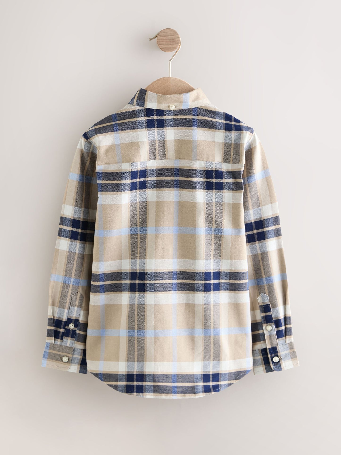 Dsiney Kidz - Neutral/Black Check Long Sleeve Oxford Check Shirt (3-16yrs) image 5