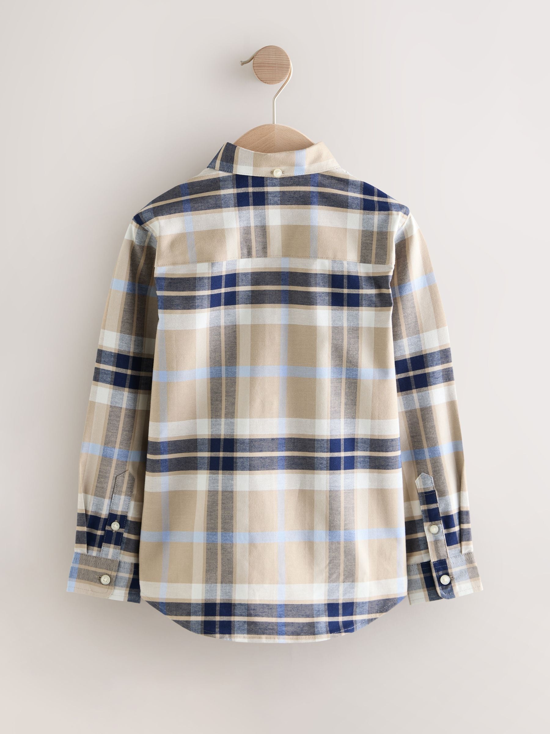 Dsiney Kidz - Neutral/Black Check Long Sleeve Oxford Check Shirt (3-16yrs) image 5