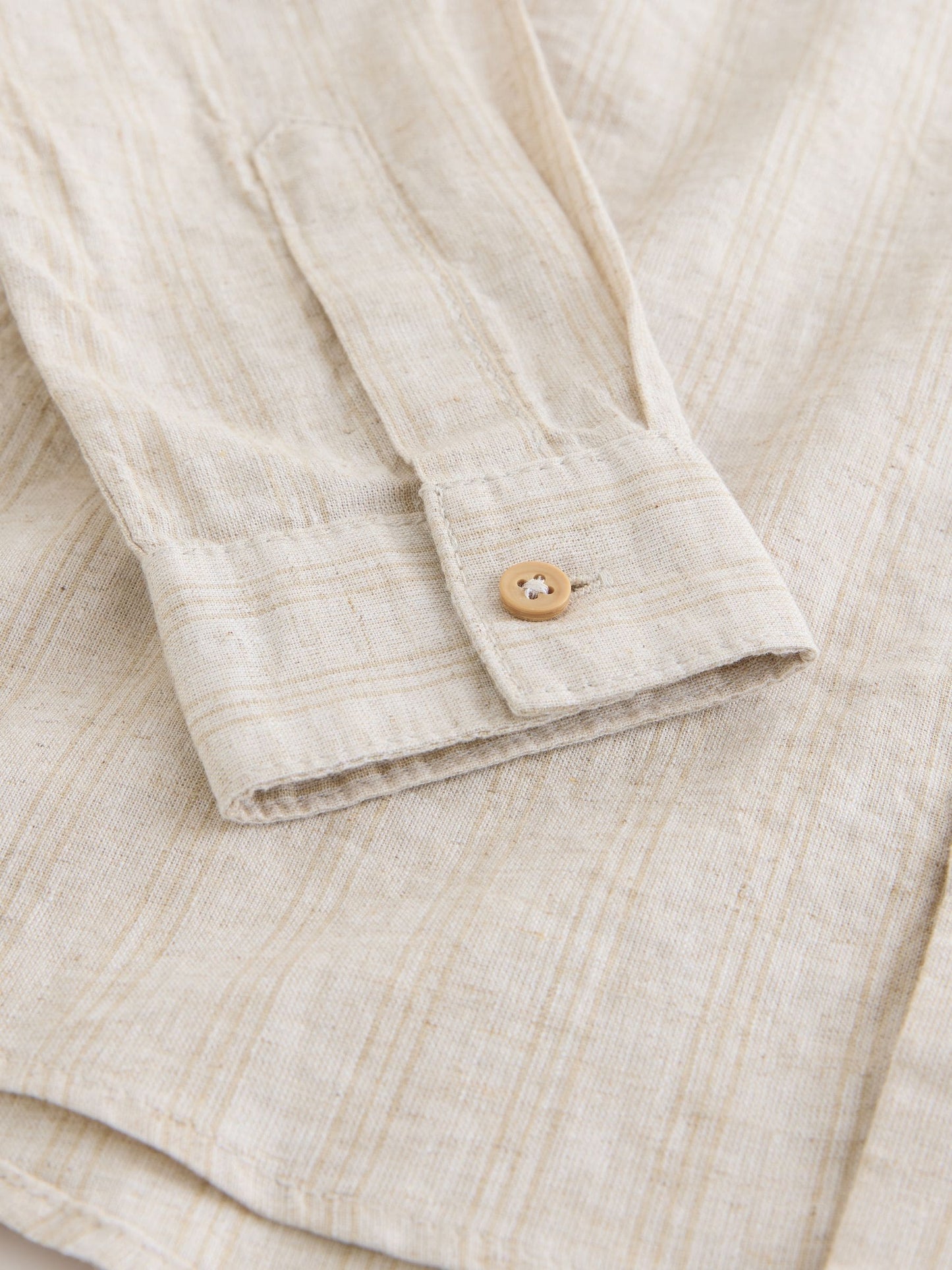 Dsiney Kidz - Neutral Grandad Collar Linen Mix Long Sleeve Shirt (3-16yrs) image 6