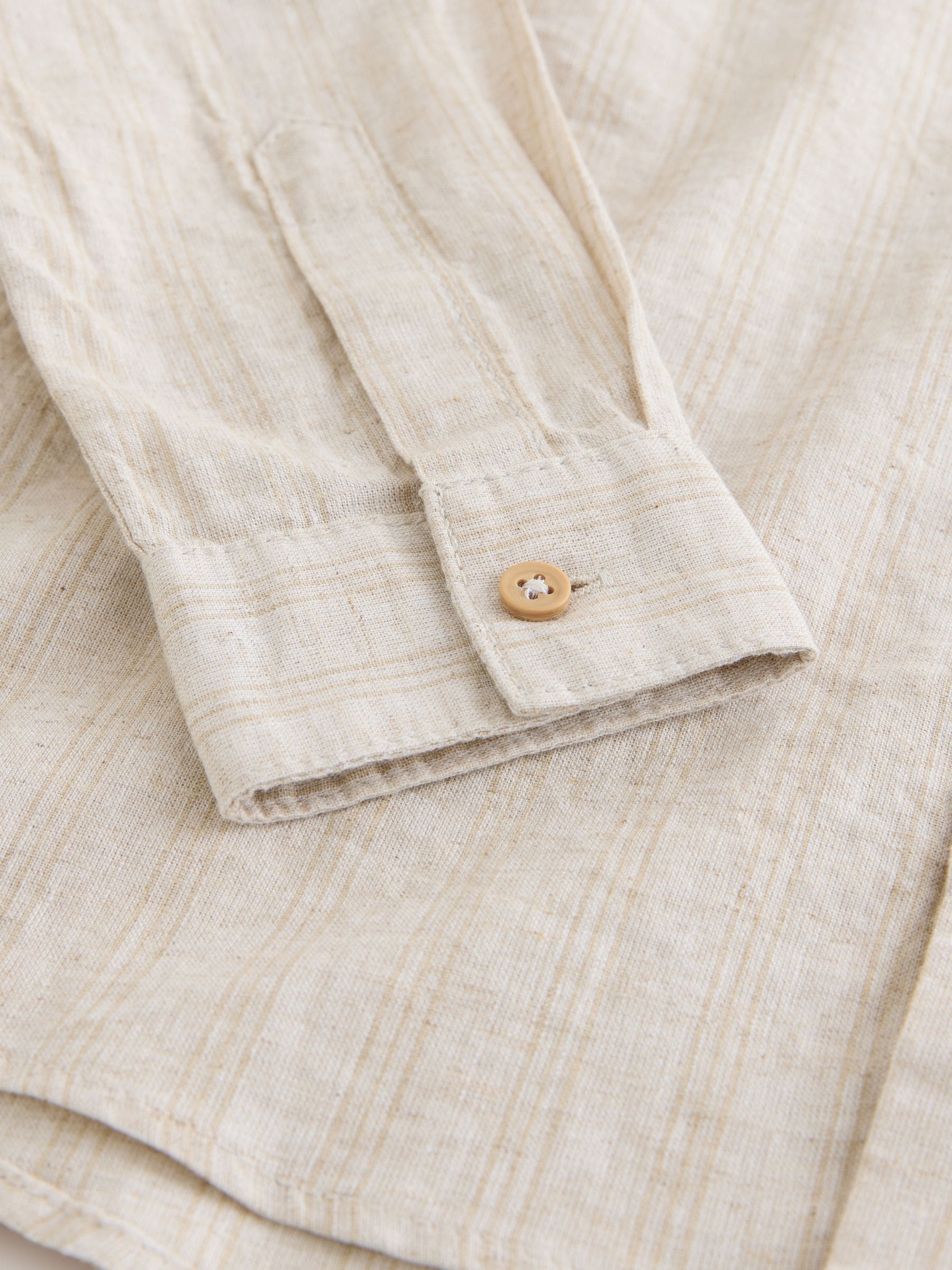 Dsiney Kidz - Neutral Grandad Collar Linen Mix Long Sleeve Shirt (3-16yrs) image 6