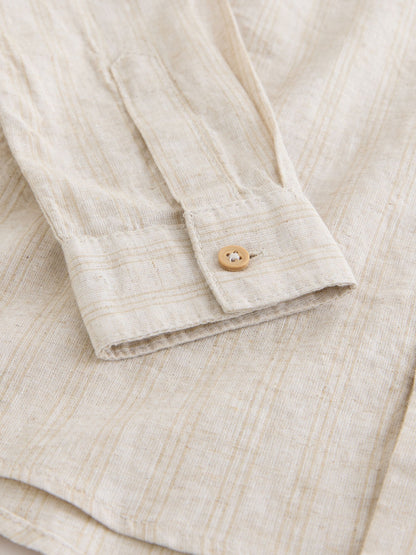 Dsiney Kidz - Neutral Grandad Collar Linen Mix Long Sleeve Shirt (3-16yrs) image 6
