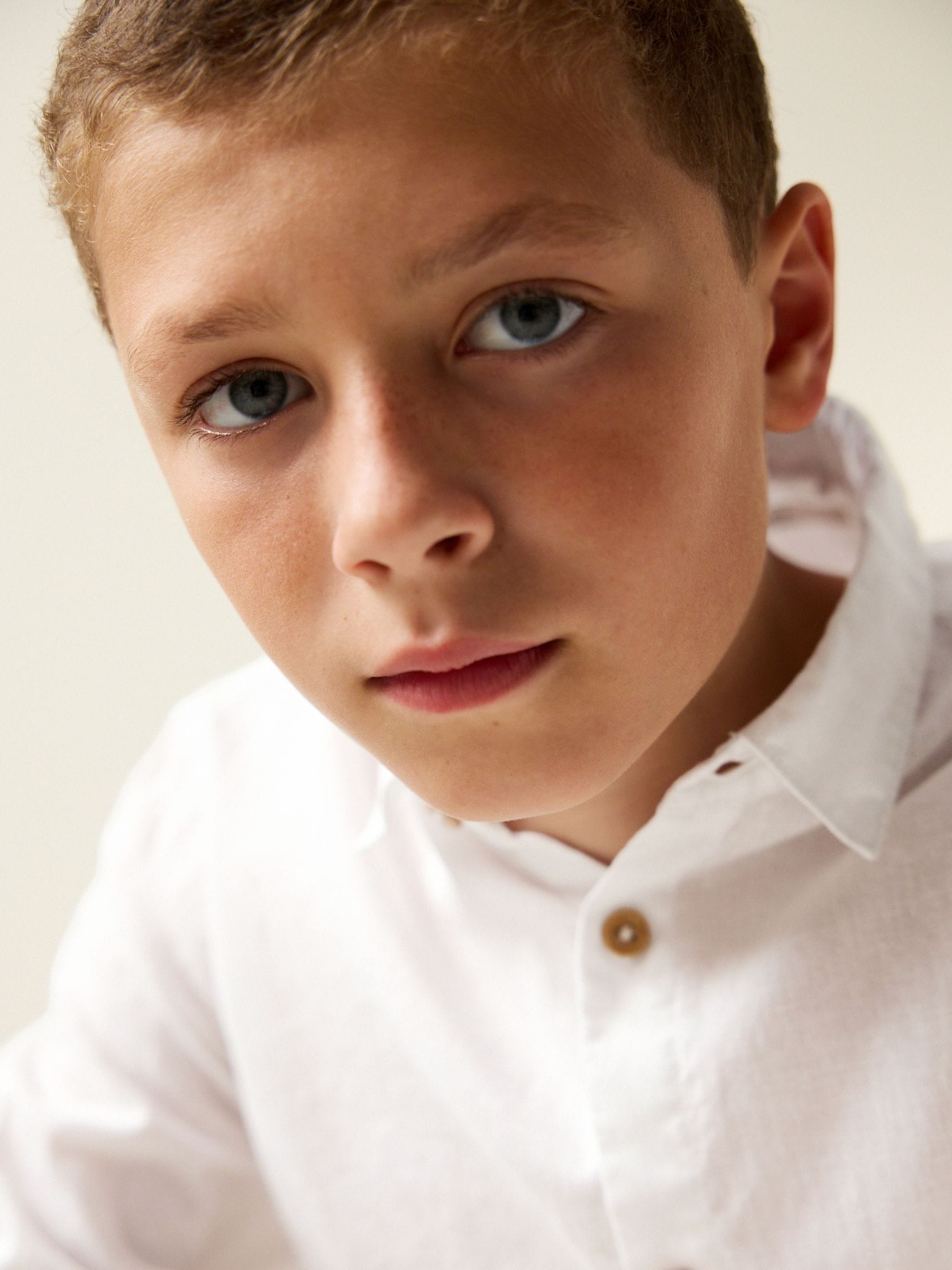 Dsiney Kidz - White Long Sleeve Relaxed Linen Blend Shirt (3-16yrs) image 4