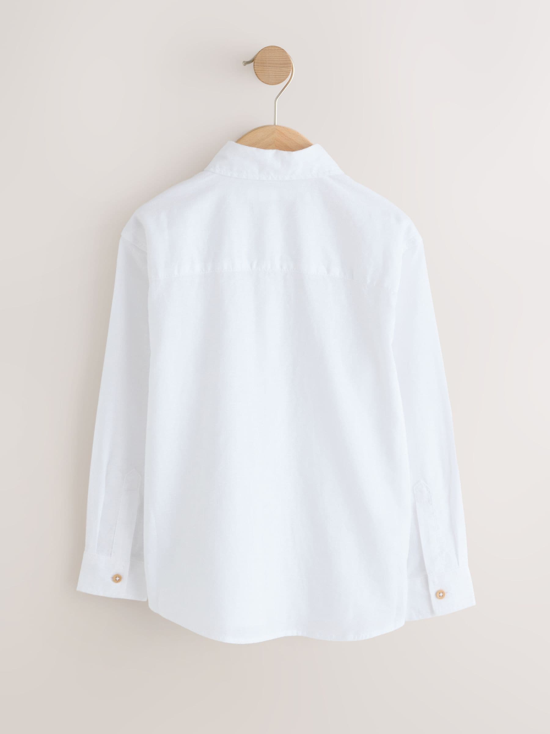 Dsiney Kidz - White Long Sleeve Relaxed Linen Blend Shirt (3-16yrs) image 6