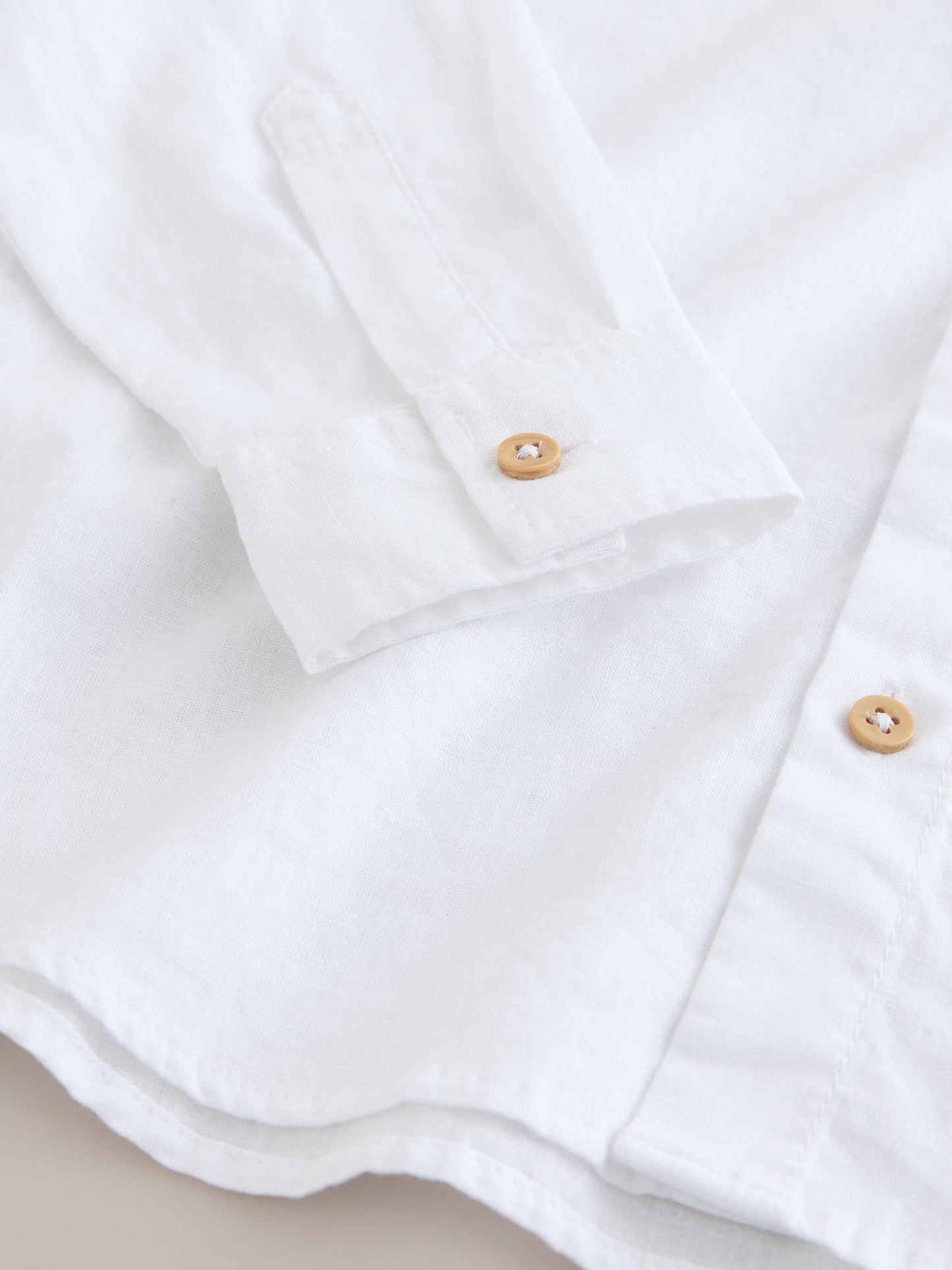 Dsiney Kidz - White Long Sleeve Relaxed Linen Blend Shirt (3-16yrs) image 7