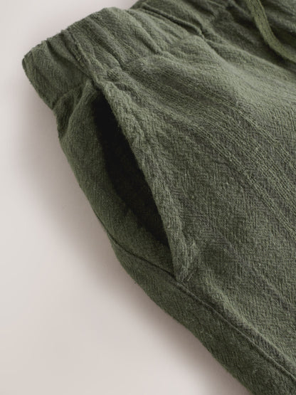 Dsiney Kidz - Khaki Green Short Sleeve Textured Shirt and Shorts Set (3-16yrs) image 13