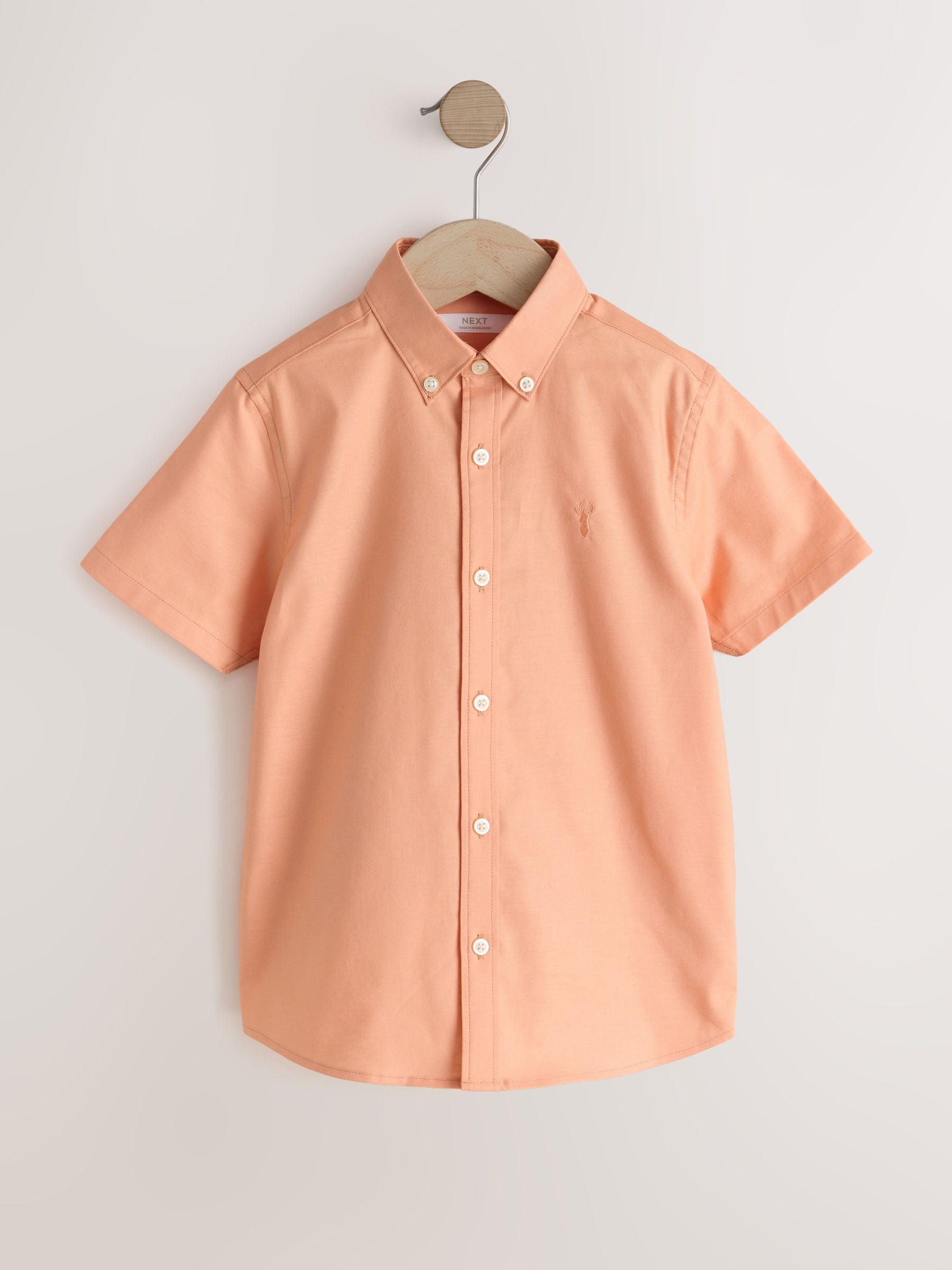 Dsiney Kidz - Orange Logo Short Sleeve Cotton Rich Oxford Shirt (3-16yrs) image 1