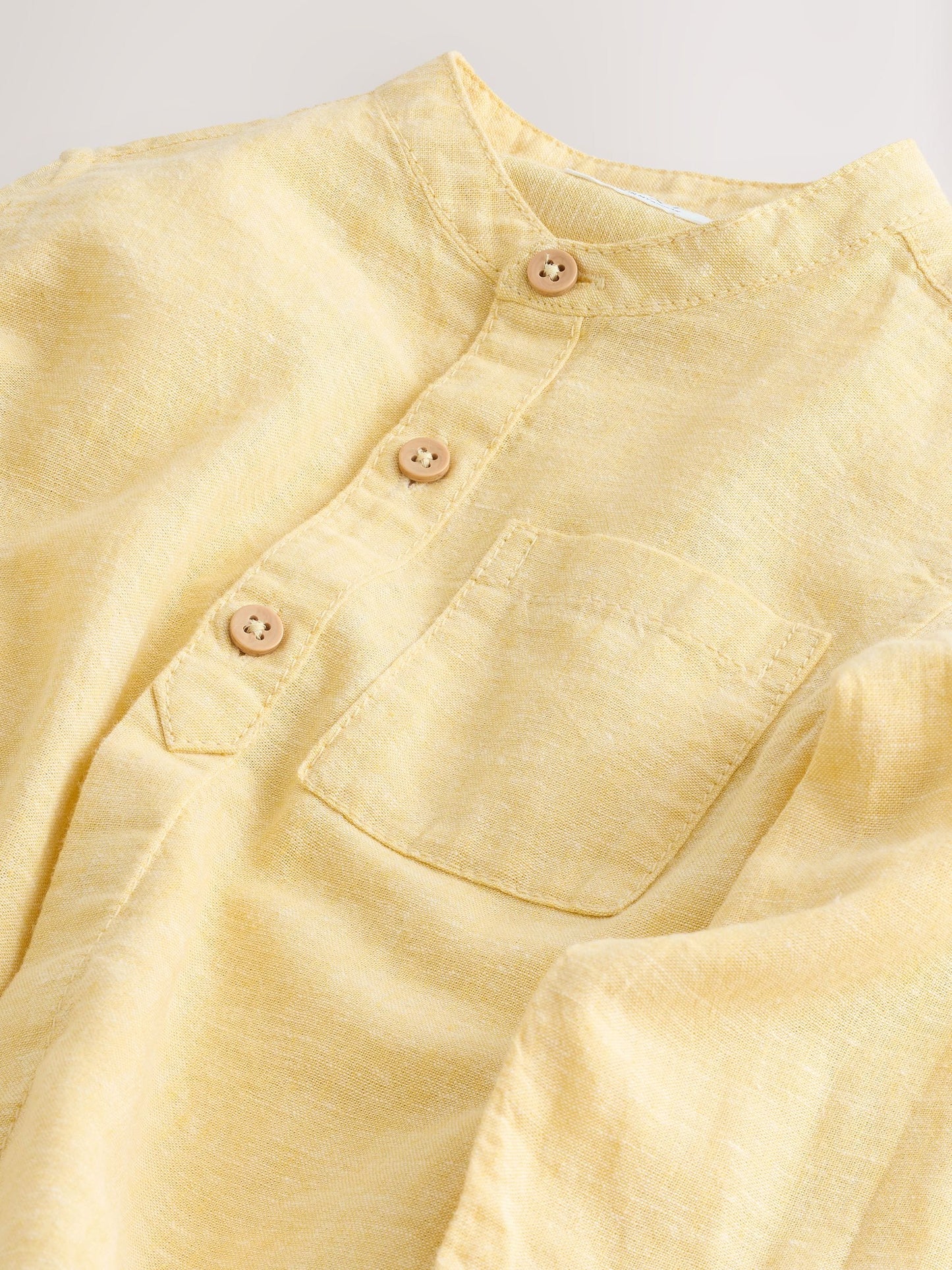 Dsiney Kidz - Yellow Grandad Collar Linen Mix Shirt (3mths-7yrs) image 8