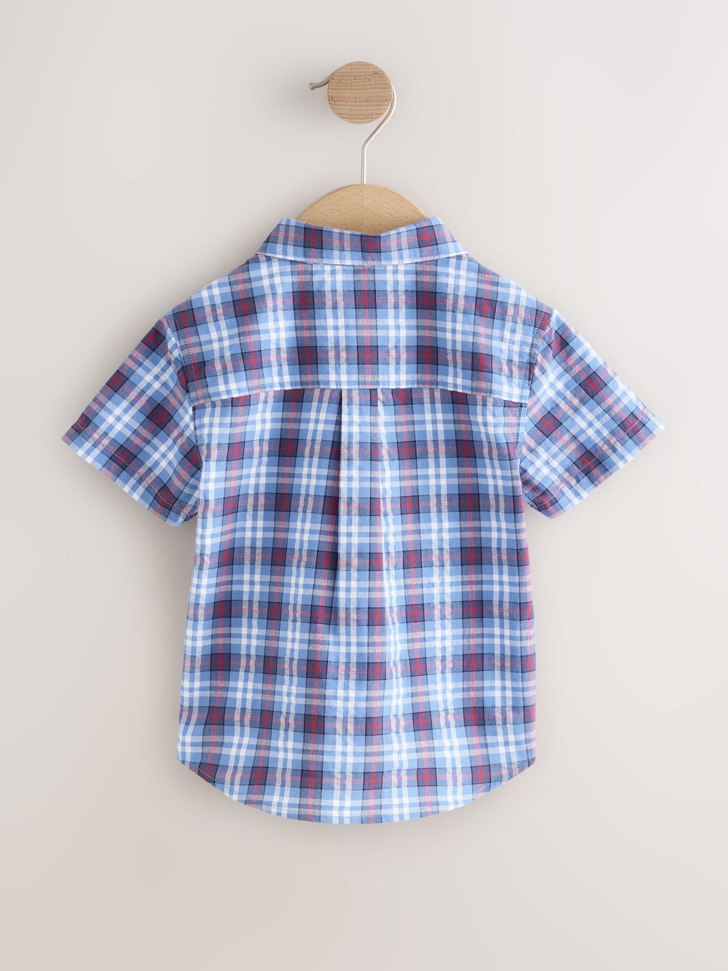 Dsiney Kidz - Blue/Navy Short Sleeve Check Seersucker Shirt (6mths-7yrs) image 6
