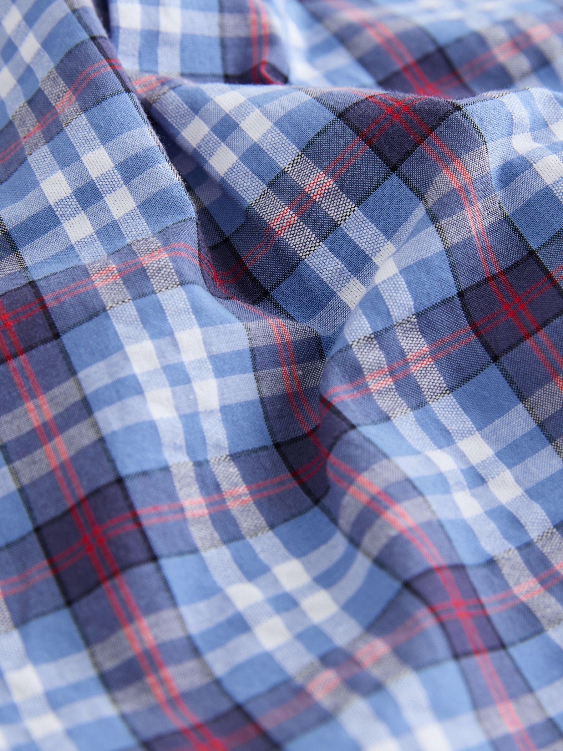 Dsiney Kidz - Blue/Navy Short Sleeve Check Seersucker Shirt (6mths-7yrs) image 7