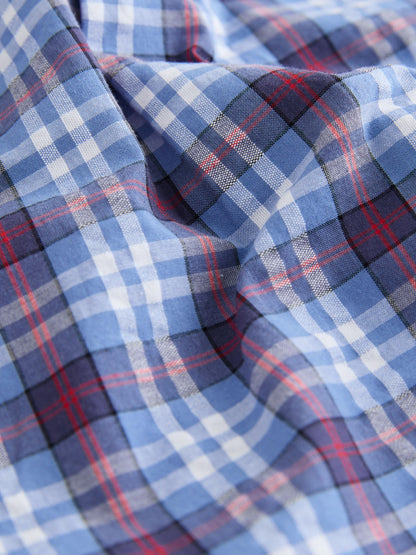 Dsiney Kidz - Blue/Navy Short Sleeve Check Seersucker Shirt (6mths-7yrs) image 7