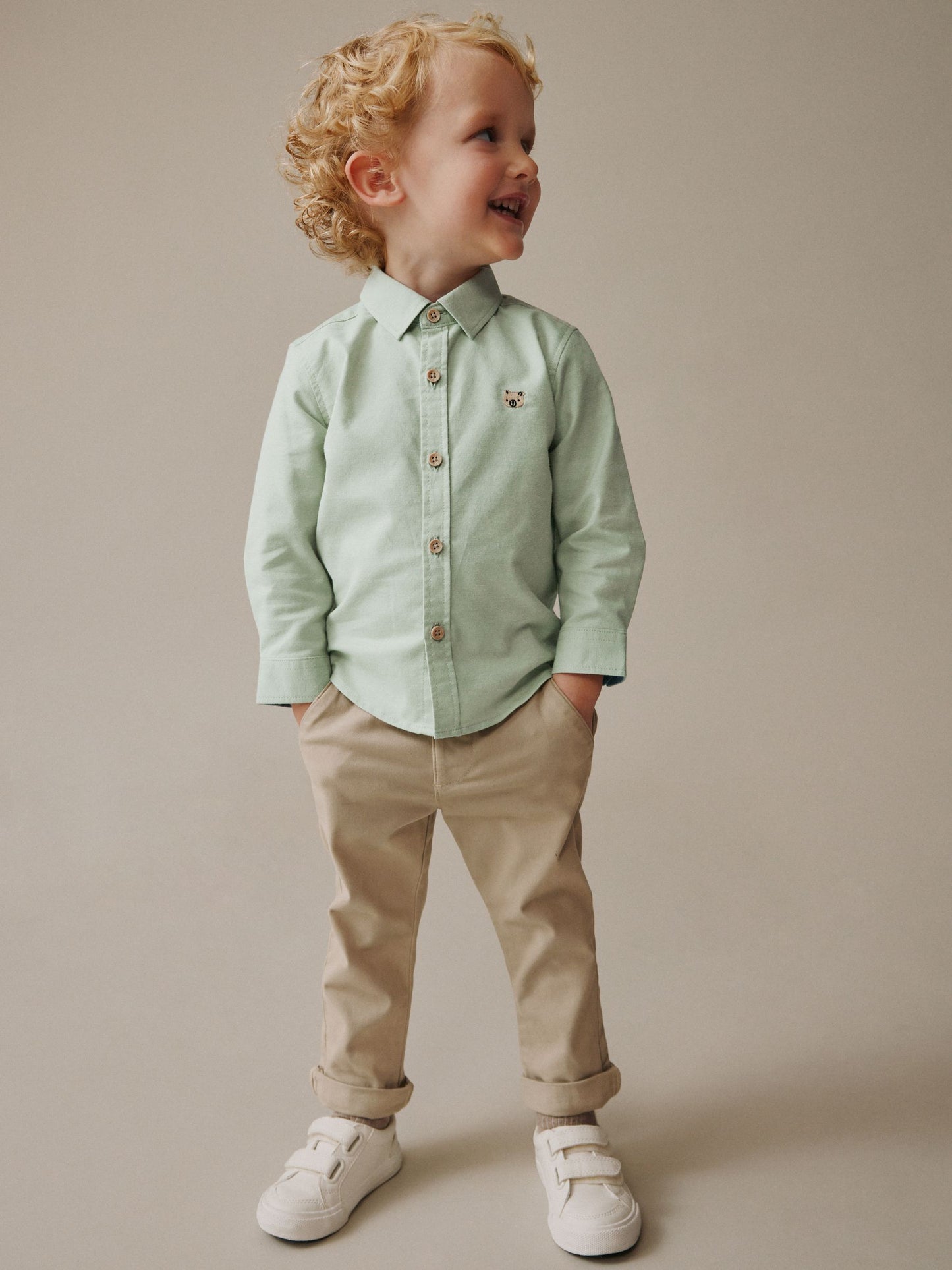 Dsiney Kidz - Green Character Long Sleeve Oxford Shirt (3mths-7yrs) image 2