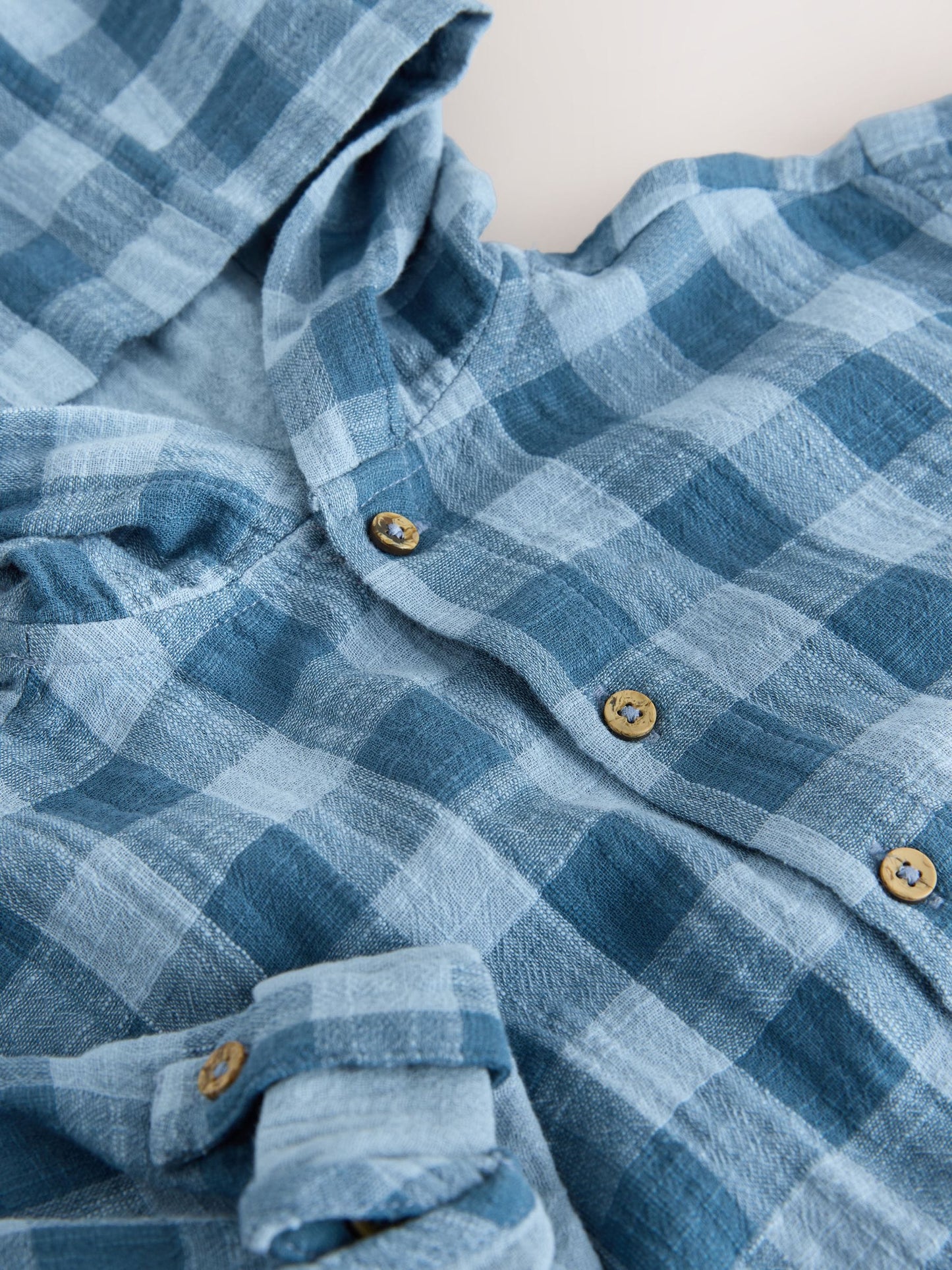 Dsiney Kidz - Blue Long Sleeve Check Hooded Shirt (3mths-7yrs) image 9
