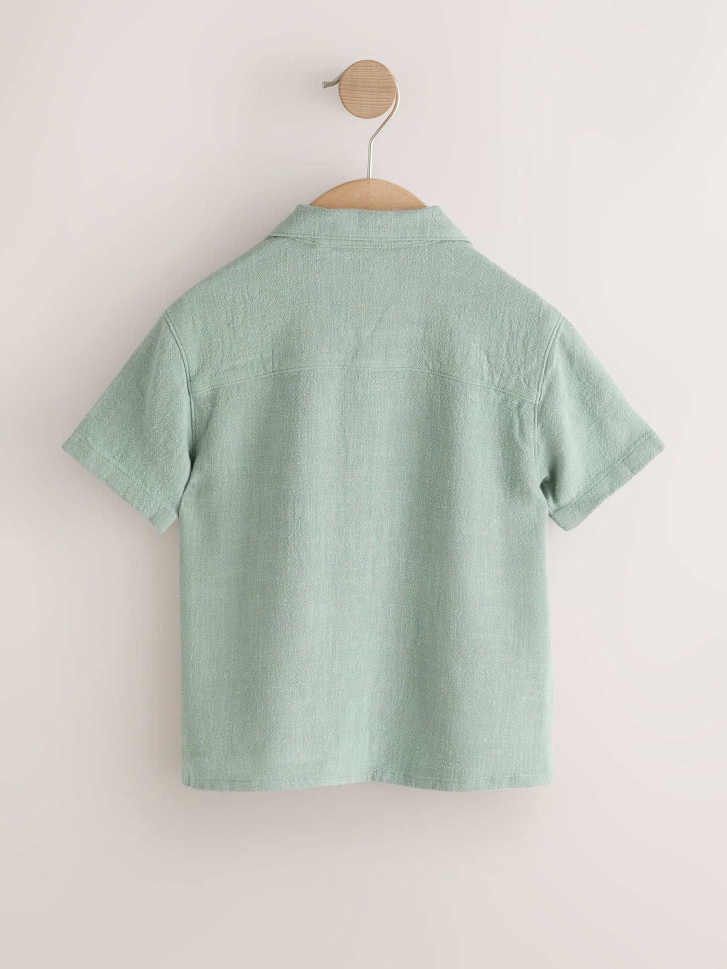 Dsiney Kidz - Sage Green Short Sleeves Linen Blend Revere Collar Shirt (3mths-7yrs) image 7