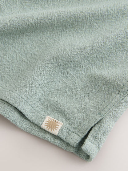 Dsiney Kidz - Sage Green Short Sleeves Linen Blend Revere Collar Shirt (3mths-7yrs) image 8