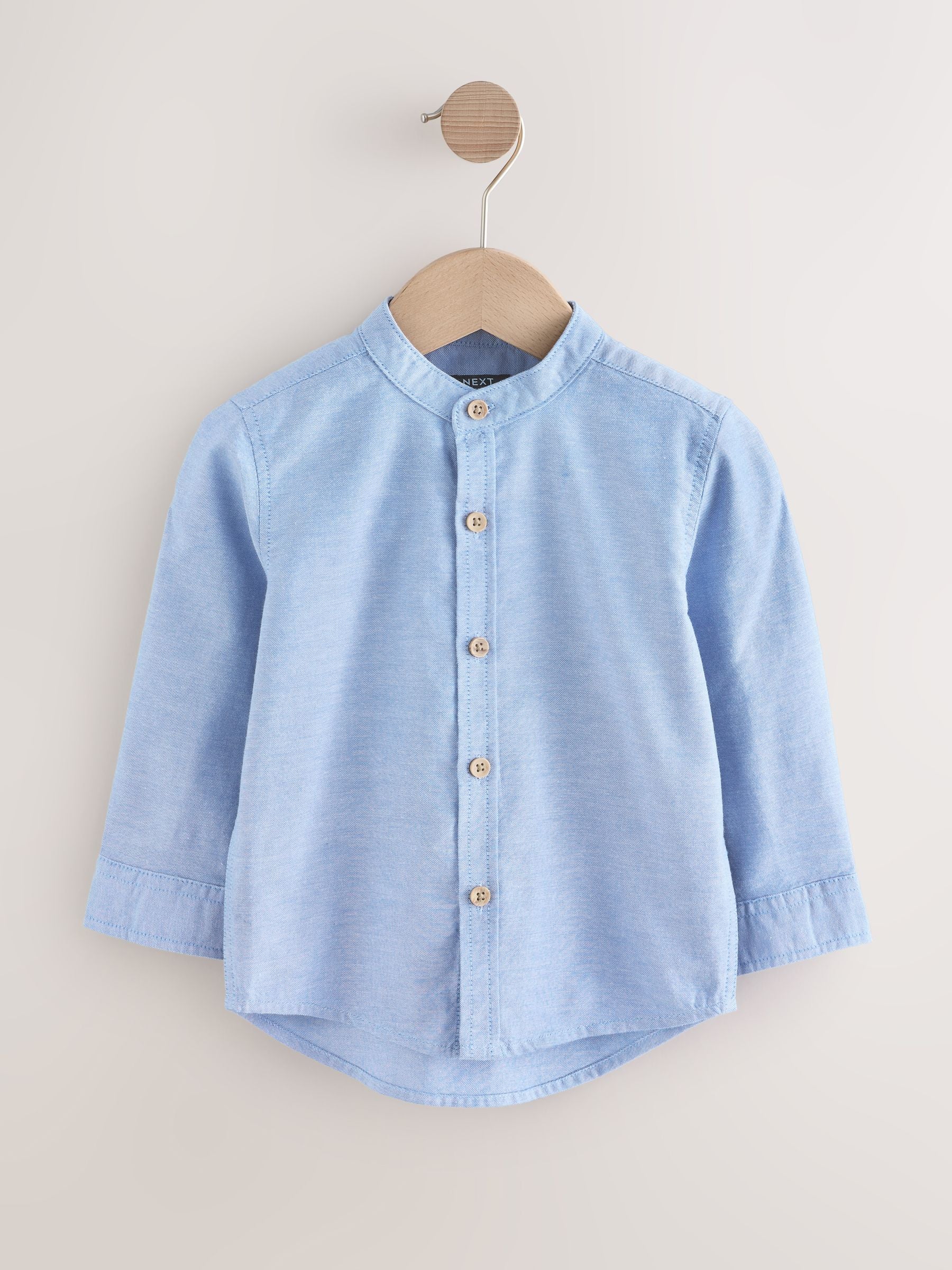 Dsiney Kidz - Blue Long Sleeve Grandad Collar Oxford Shirt (3mths-7yrs) image 5