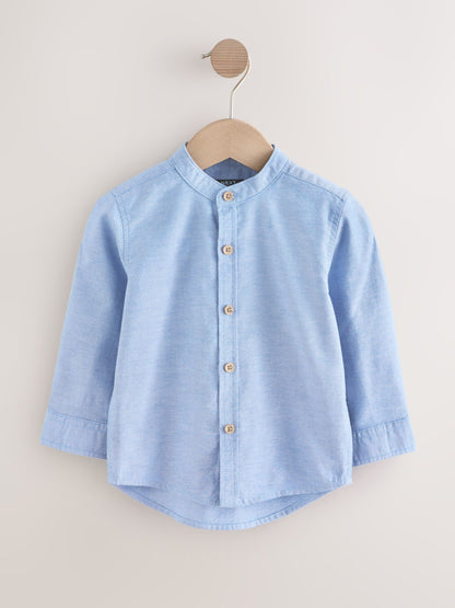 Dsiney Kidz - Blue Long Sleeve Grandad Collar Oxford Shirt (3mths-7yrs) image 5