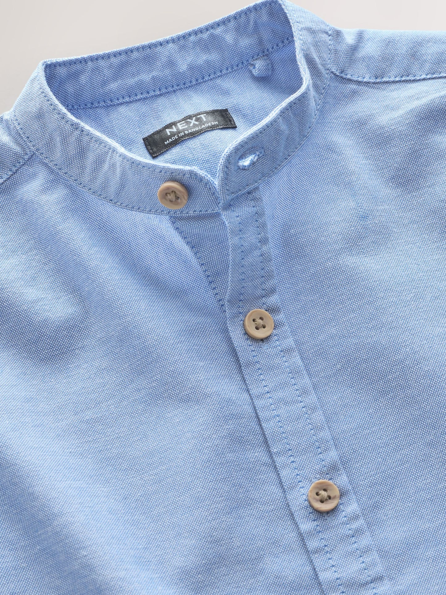 Dsiney Kidz - Blue Long Sleeve Grandad Collar Oxford Shirt (3mths-7yrs) image 7