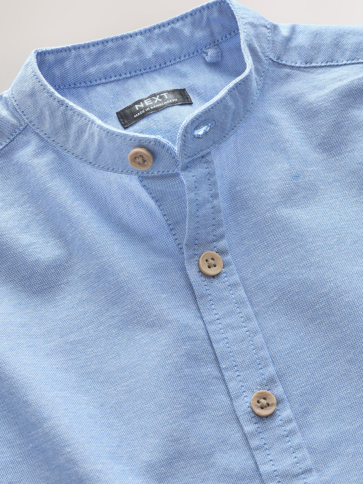 Dsiney Kidz - Blue Long Sleeve Grandad Collar Oxford Shirt (3mths-7yrs) image 7