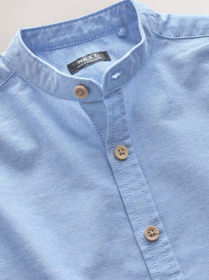 Dsiney Kidz - Blue Long Sleeve Grandad Collar Oxford Shirt (3mths-7yrs) image 7