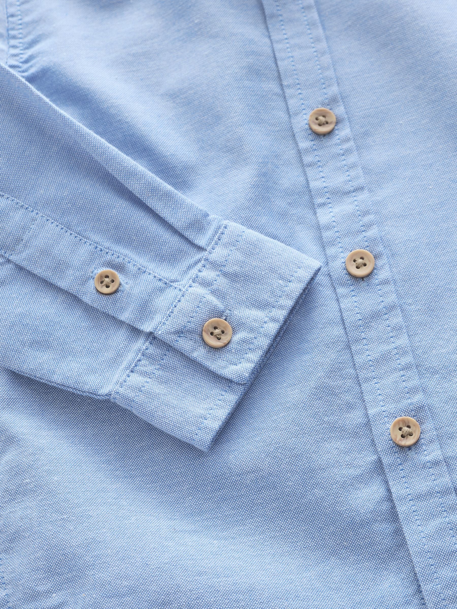 Dsiney Kidz - Blue Long Sleeve Grandad Collar Oxford Shirt (3mths-7yrs) image 8