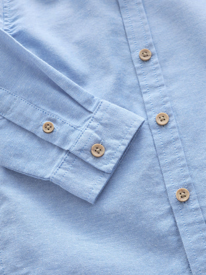 Dsiney Kidz - Blue Long Sleeve Grandad Collar Oxford Shirt (3mths-7yrs) image 8