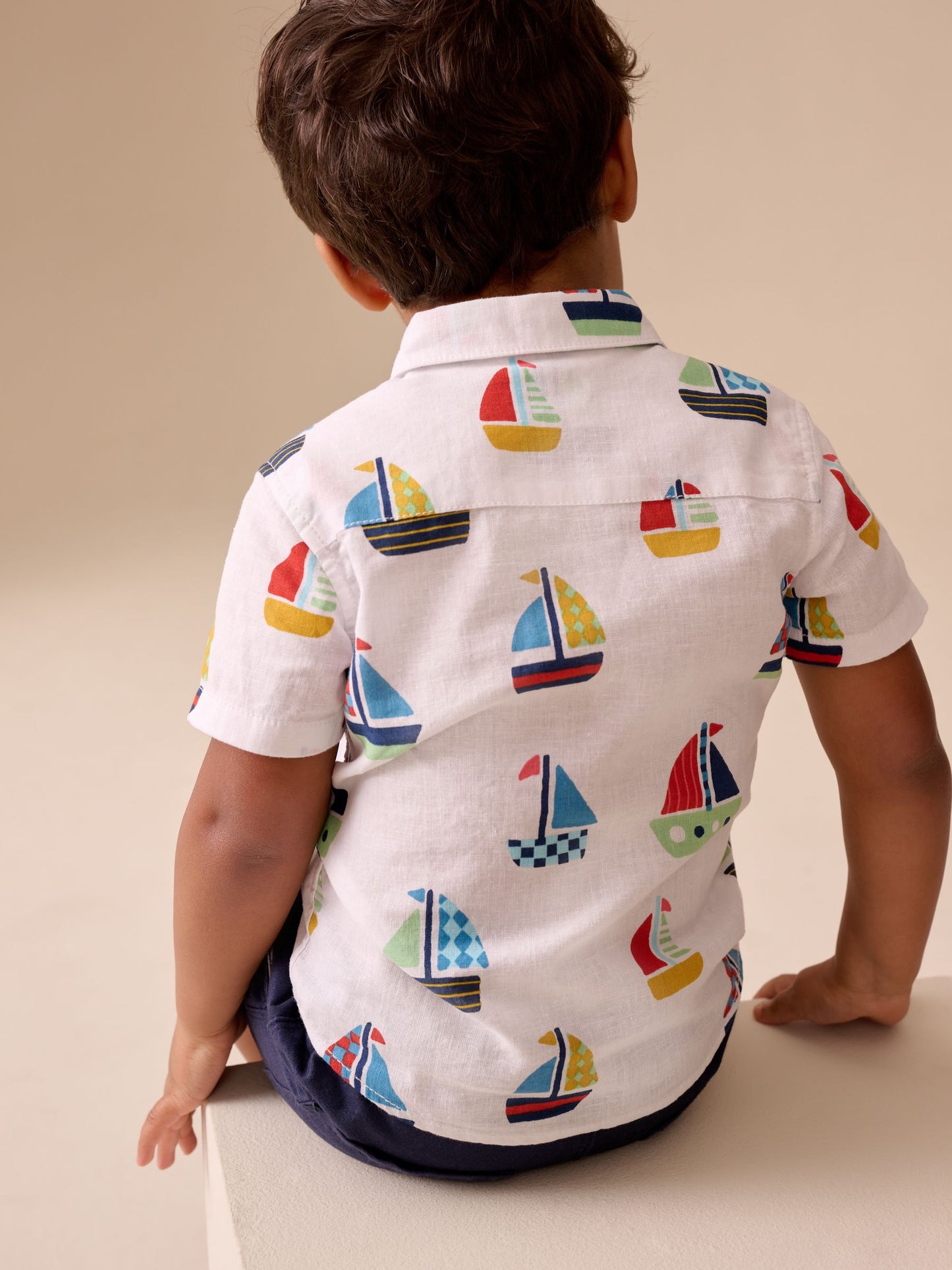 Dsiney Kidz - White Boat All Over Print Short Sleeve Shirt (3mths-7yrs) image 3