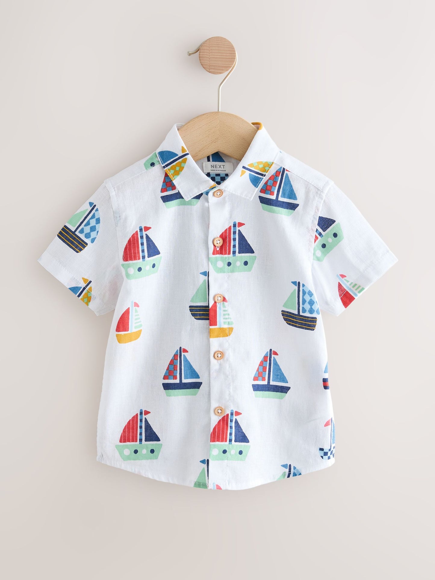 Dsiney Kidz - White Boat All Over Print Short Sleeve Shirt (3mths-7yrs) image 5