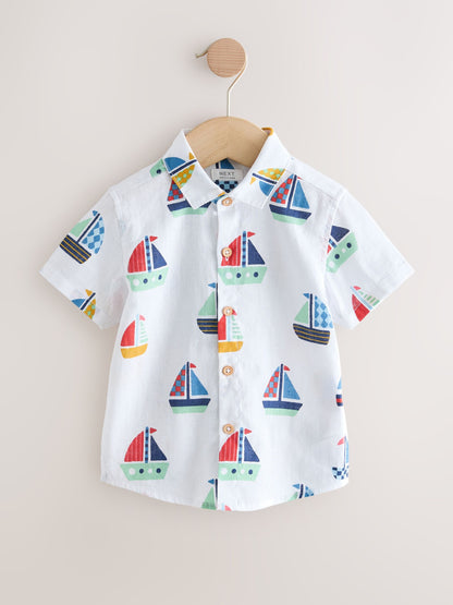 Dsiney Kidz - White Boat All Over Print Short Sleeve Shirt (3mths-7yrs) image 5