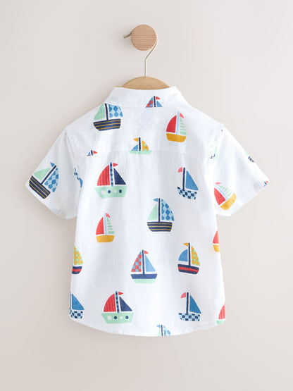 Dsiney Kidz - White Boat All Over Print Short Sleeve Shirt (3mths-7yrs) image 6