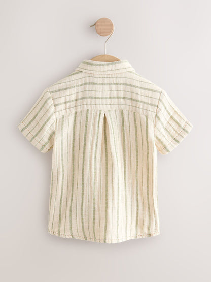 Dsiney Kidz - Ecru Striped Dino Short Sleeve Shirt (3mths-7yrs) image 6