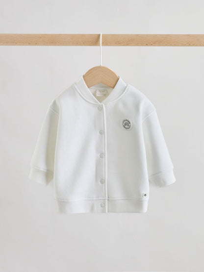 White Jersey Jacket Bodysuit and Leggings 3 Piece Baby Set (0mths-2yrs) image 3