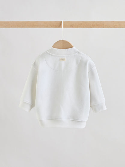 White Jersey Jacket Bodysuit and Leggings 3 Piece Baby Set (0mths-2yrs) image 4