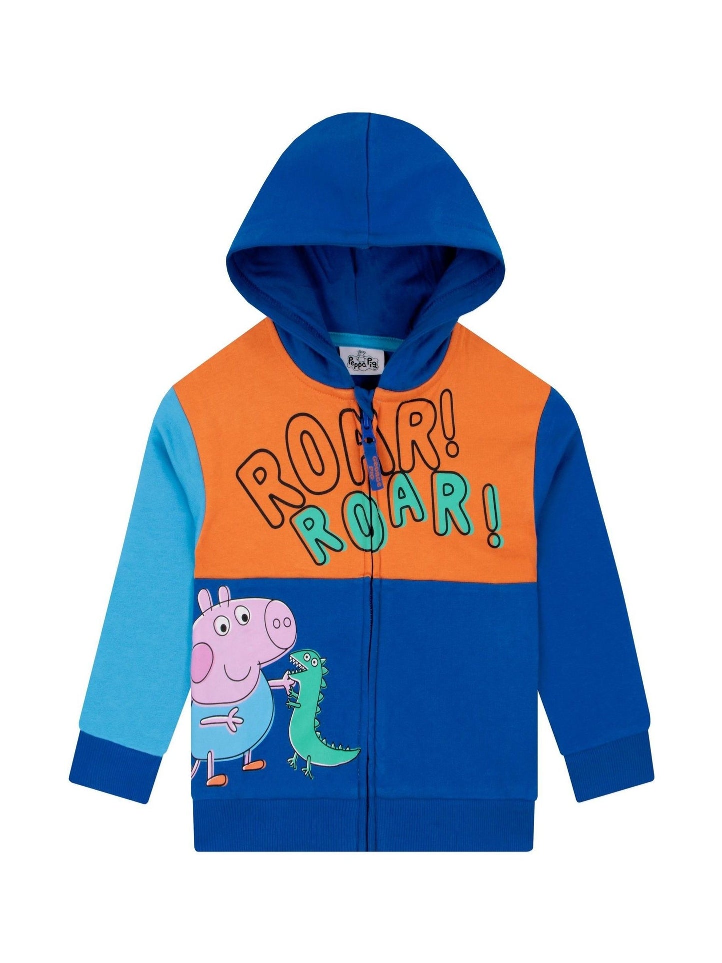 Dsiney Kidz - Character Blue Peppa Pig George Pig And Dinosaur Zip-Up 100% Cotton Hoodie image 3