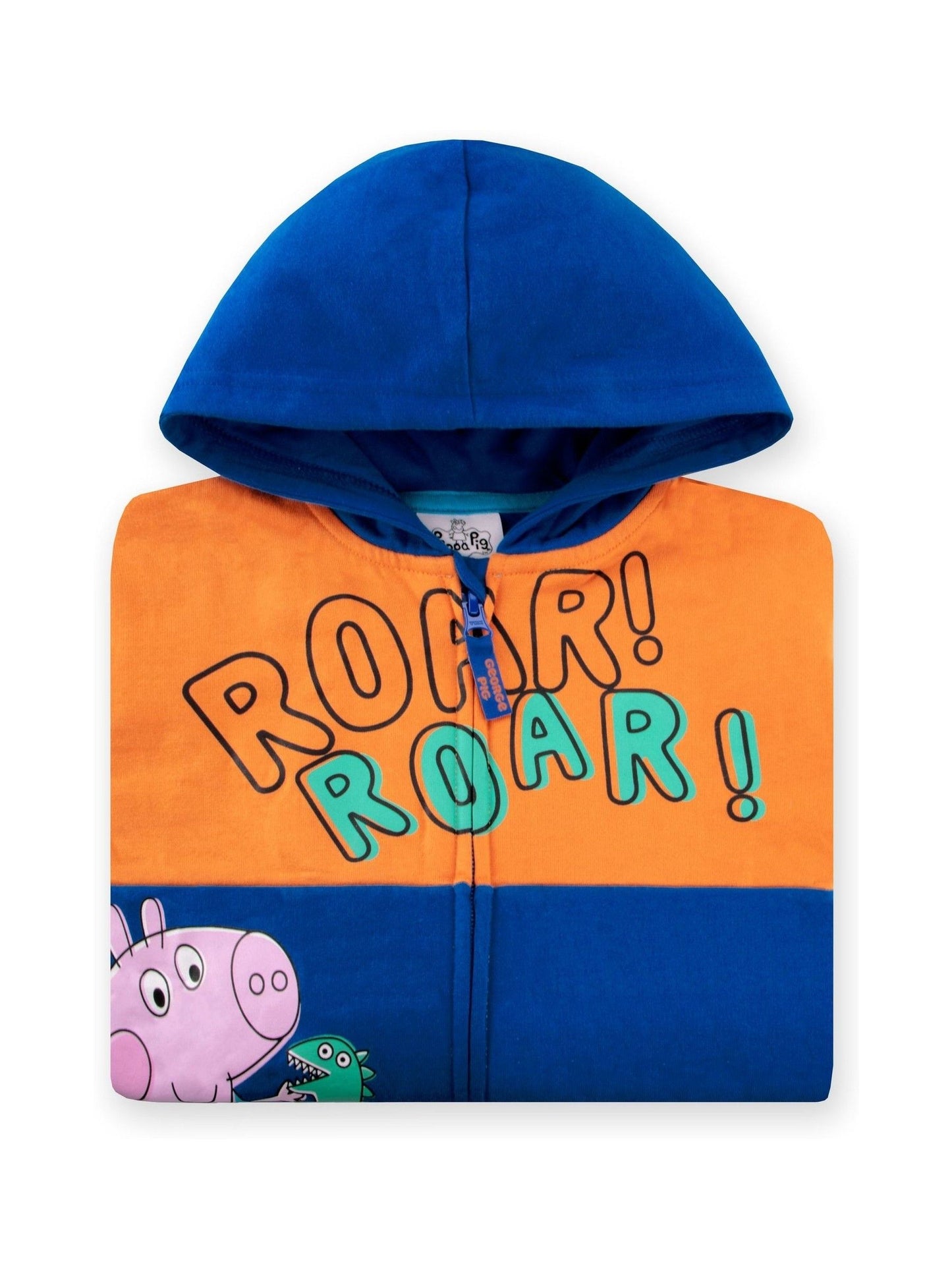 Dsiney Kidz - Character Blue Peppa Pig George Pig And Dinosaur Zip-Up 100% Cotton Hoodie image 6