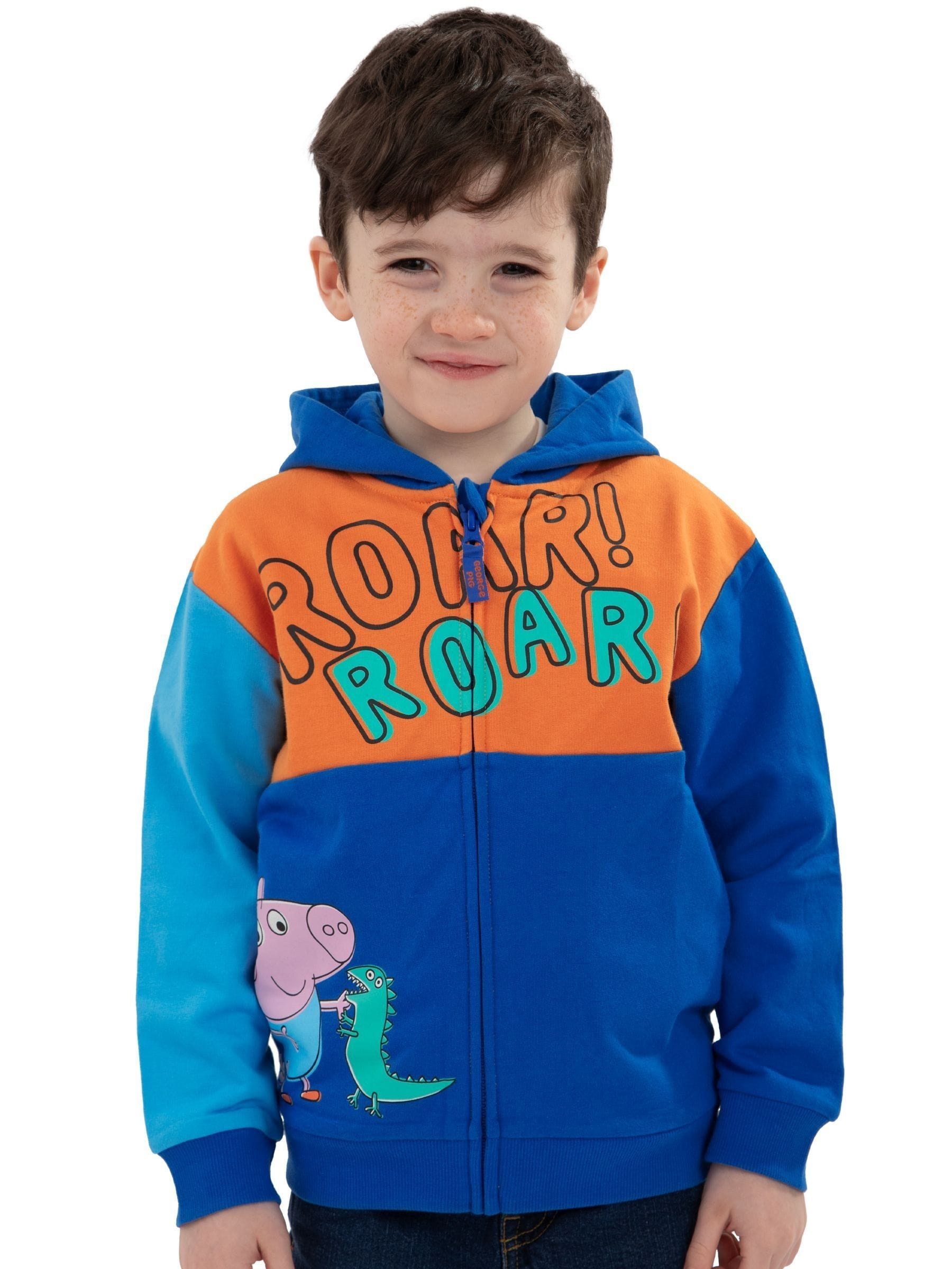 Dsiney Kidz - Character Blue Peppa Pig George Pig And Dinosaur Zip-Up 100% Cotton Hoodie image 7