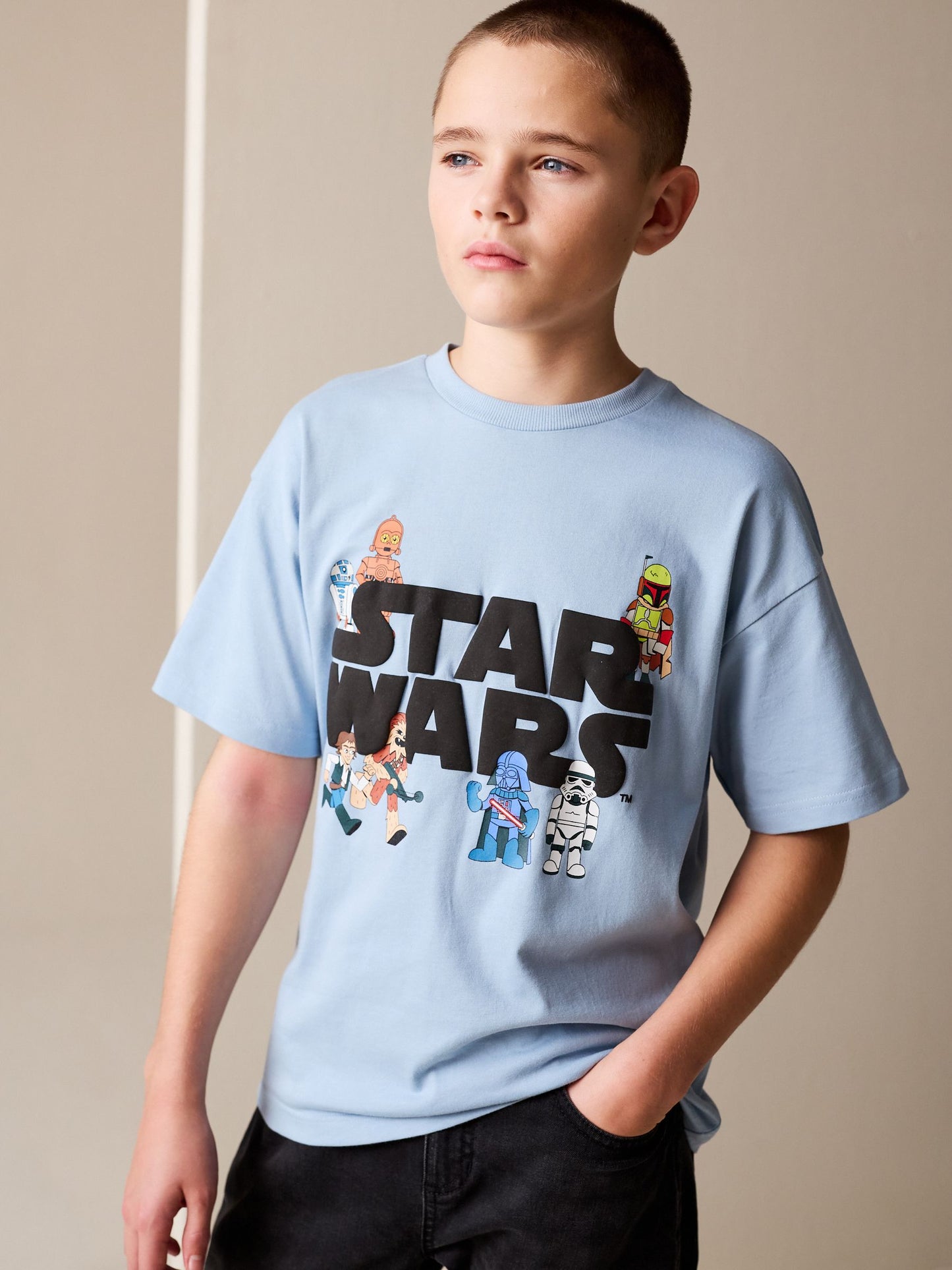 Dsiney Kidz - Light Blue Star Wars T-Shirt (3-16yrs) image 1