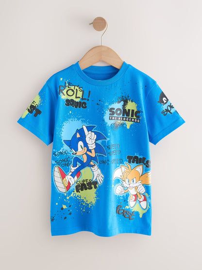 Dsiney Kidz - Blue Graffiti Sonic T-Shirt (3-16yrs) image 1