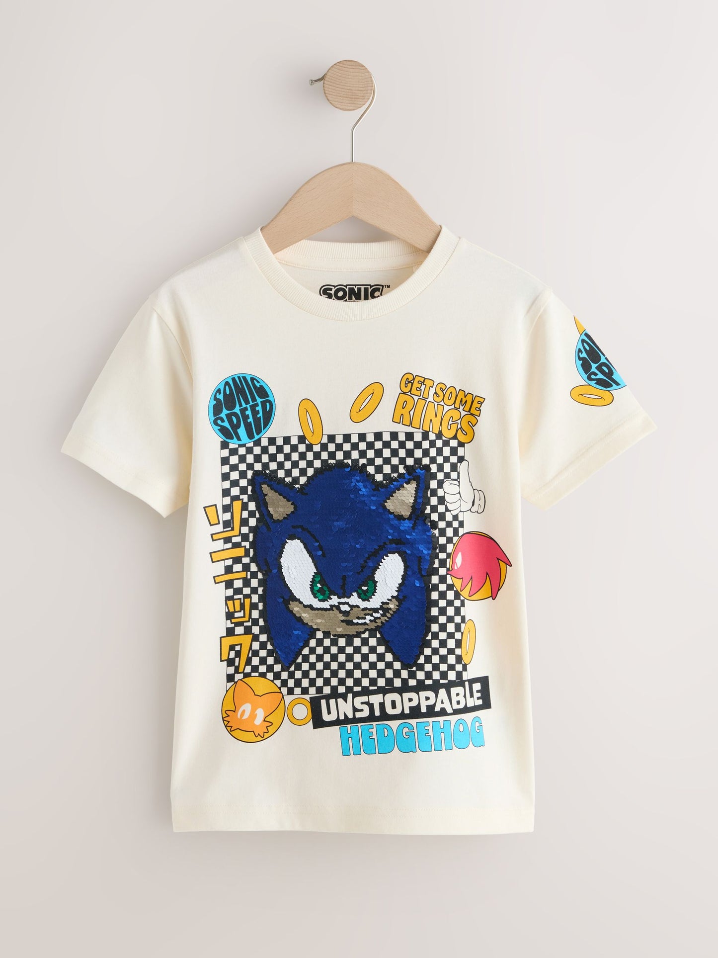 Dsiney Kidz - Ecru Sequin Sonic T-Shirt (3-16yrs) image 1