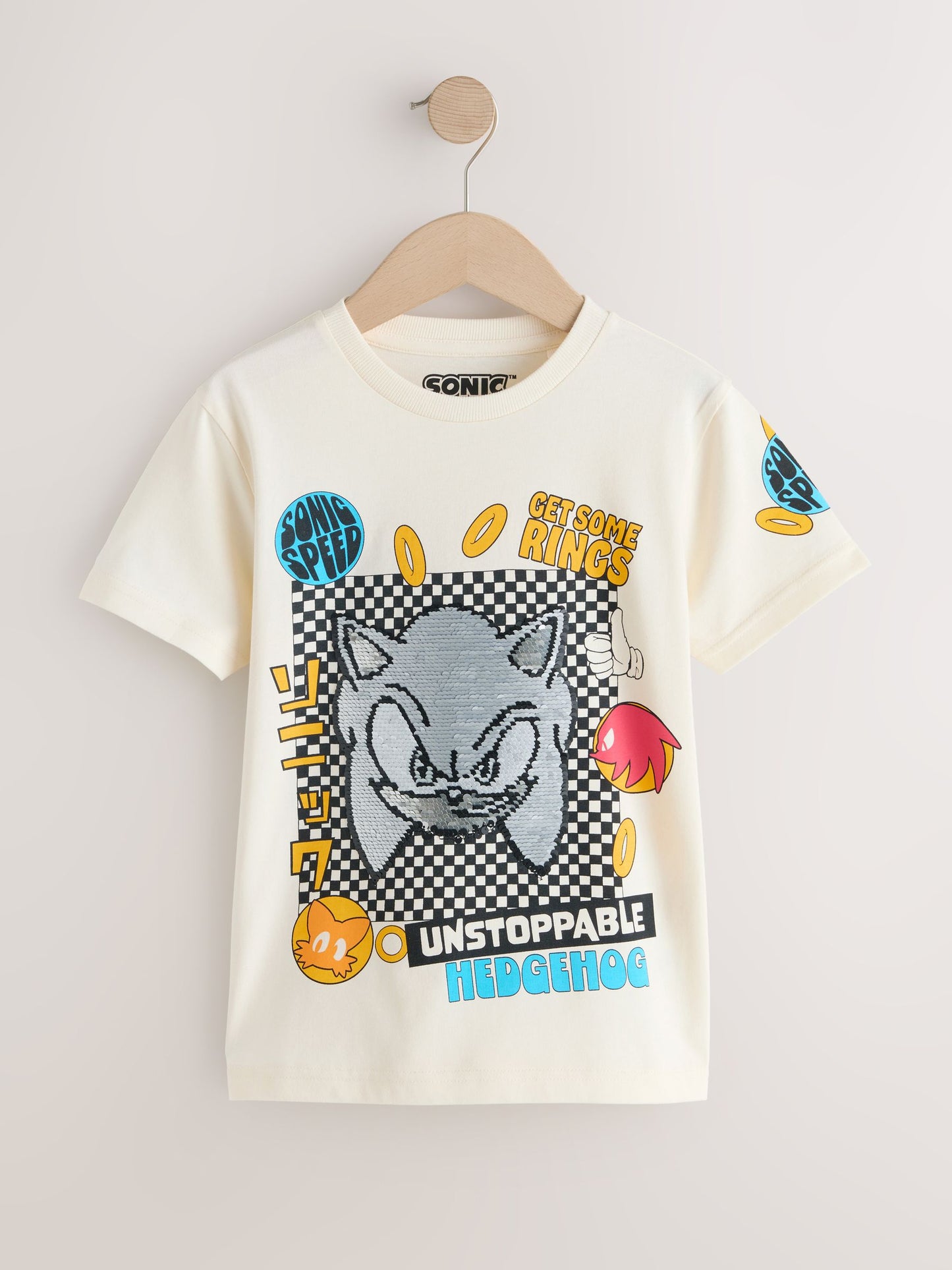 Dsiney Kidz - Ecru Sequin Sonic T-Shirt (3-16yrs) image 2