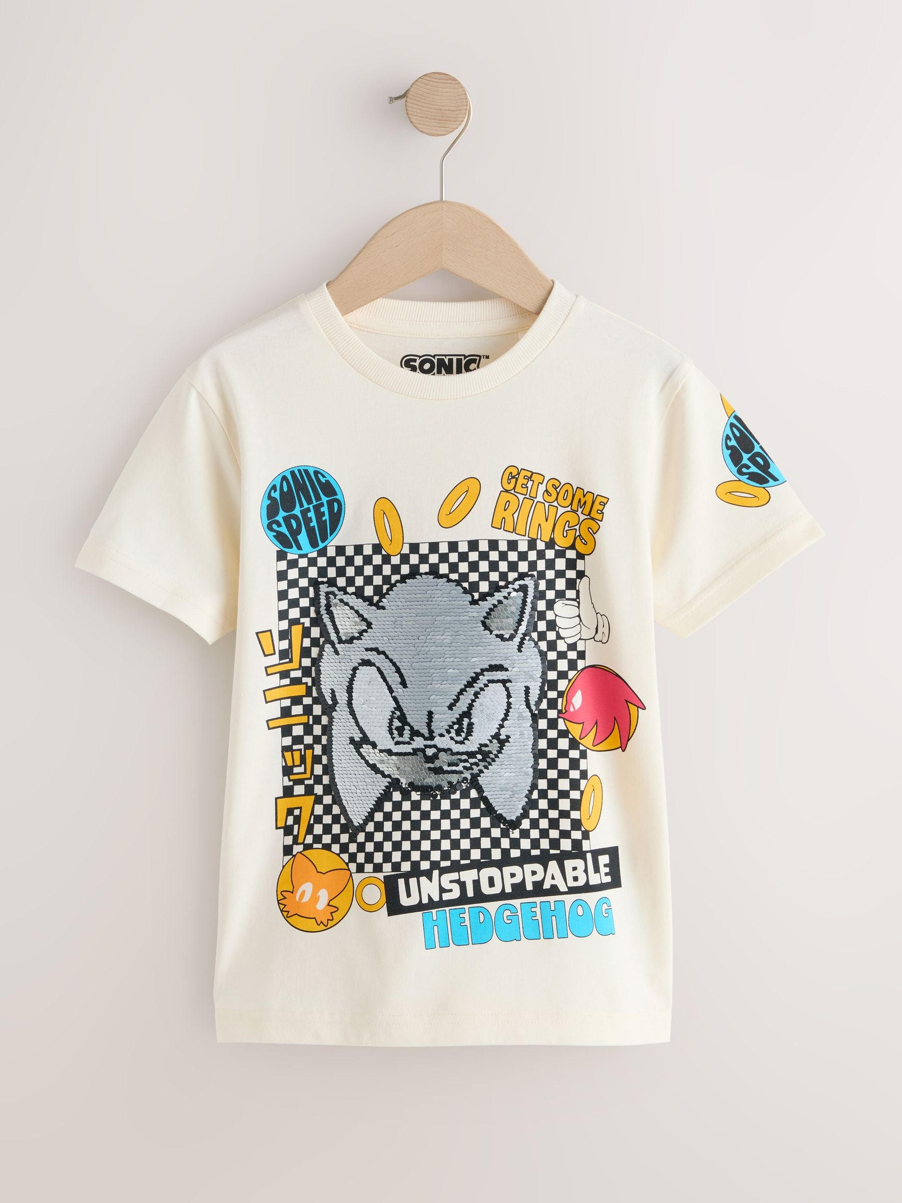 Dsiney Kidz - Ecru Sequin Sonic T-Shirt (3-16yrs) image 2