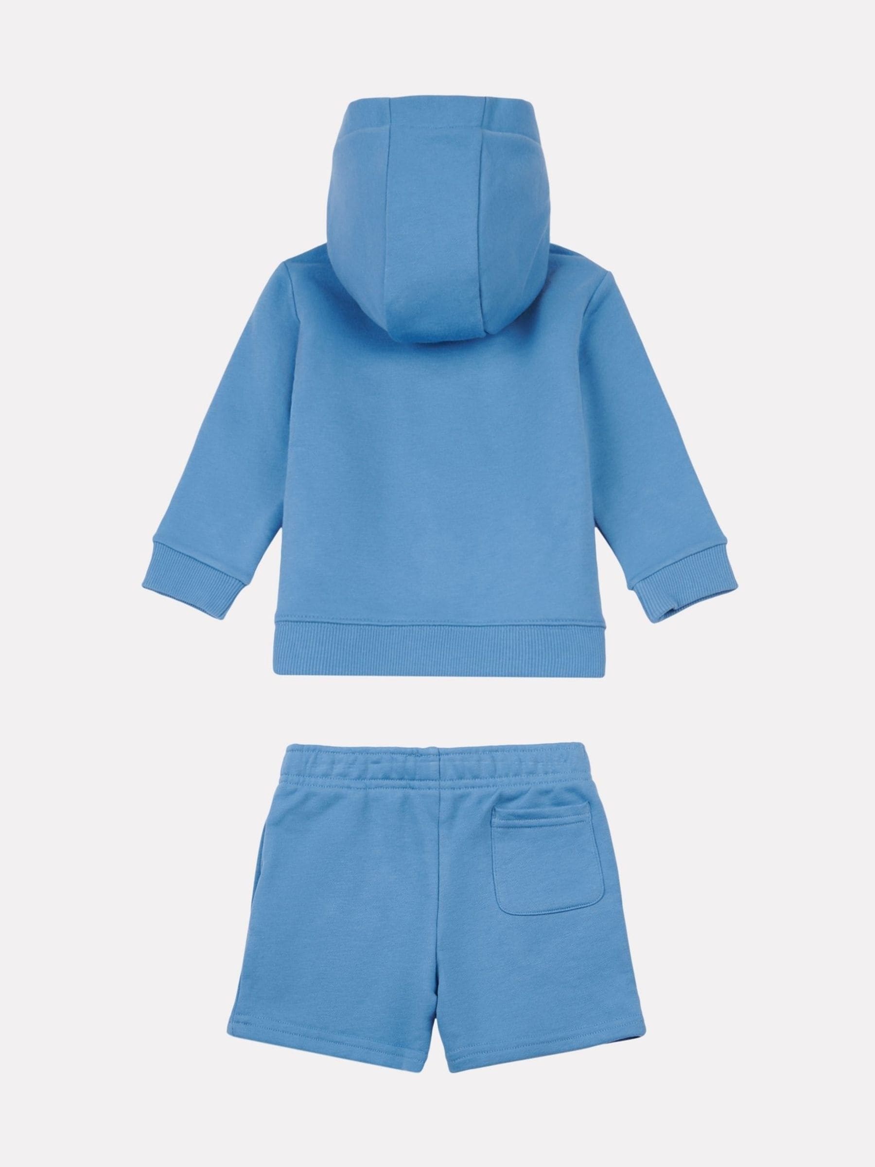 New Balance Blue Kids Zip Thru Hoodie 100% Cotton T-Shirt & Shorts Set image 2
