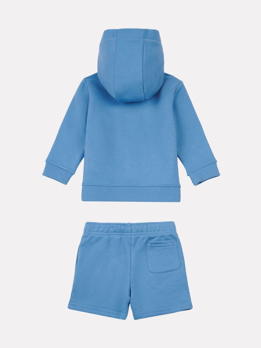 New Balance Blue Kids Zip Thru Hoodie 100% Cotton T-Shirt & Shorts Set image 2