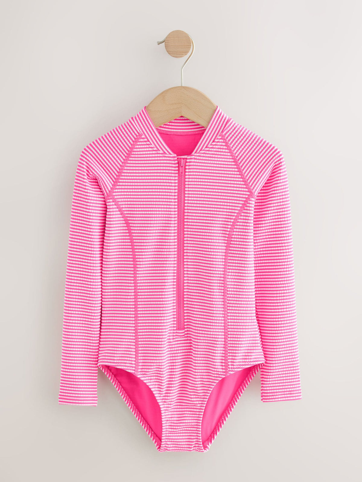 Dsiney Kidz - Pink/White Stripe Textured Long Sleeve Sunsafe Swimsuit (3-16yrs) image 4