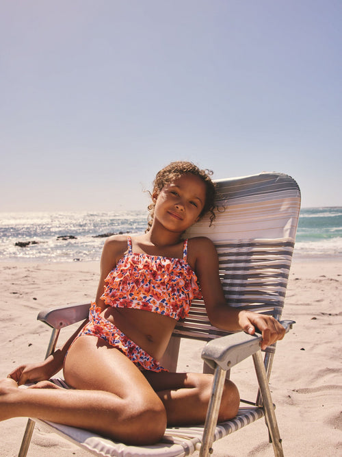 Dsiney Kidz - Orange Ditsy Floral Frill Bikini (3-16yrs) image 1