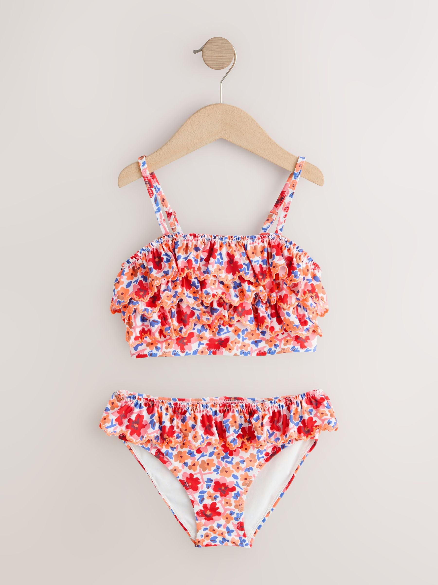 Dsiney Kidz - Orange Ditsy Floral Frill Bikini (3-16yrs) image 5
