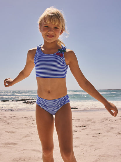 Dsiney Kidz - Navy Blue Cherry Stripe Crinkle Bikini (3-16yrs) image 1