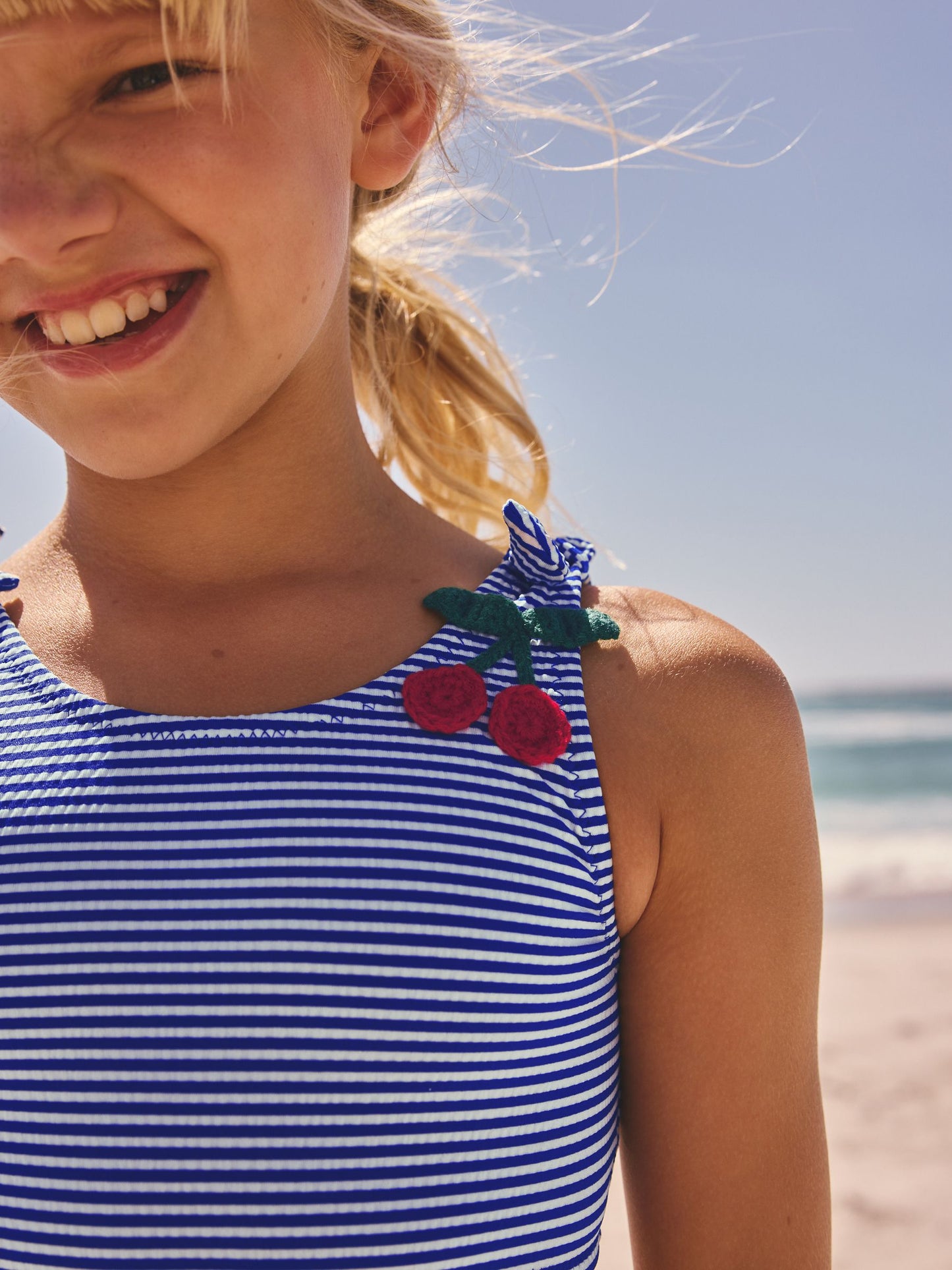 Dsiney Kidz - Navy Blue Cherry Stripe Crinkle Bikini (3-16yrs) image 4
