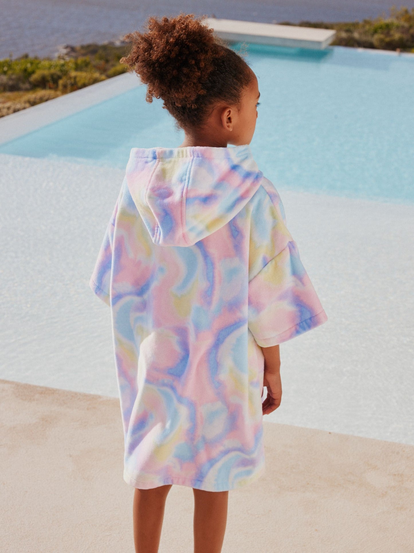 Multi Tie Dye Towelling Poncho (3-16yrs) image 3