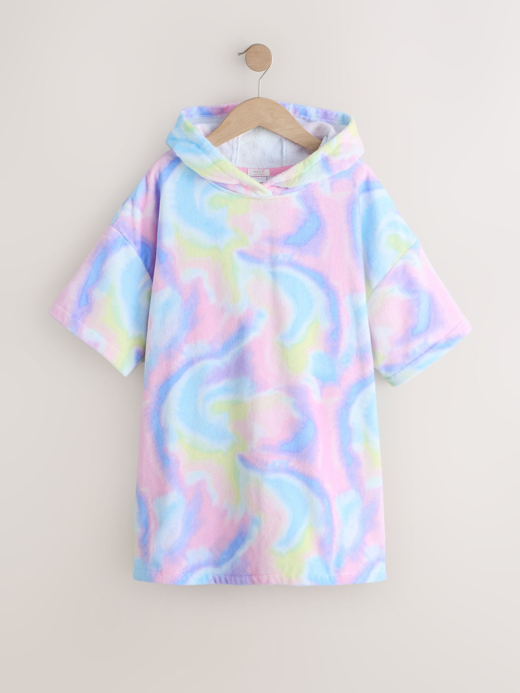 Multi Tie Dye Towelling Poncho (3-16yrs) image 5